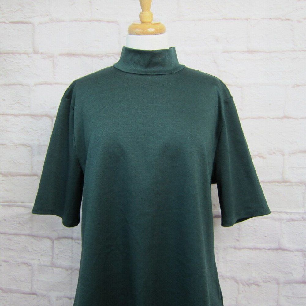 7th Avenue Design Studio NY & Co Green Ponte Knit S/S Mock Neck Top XXL NWT - Picture 3 of 7